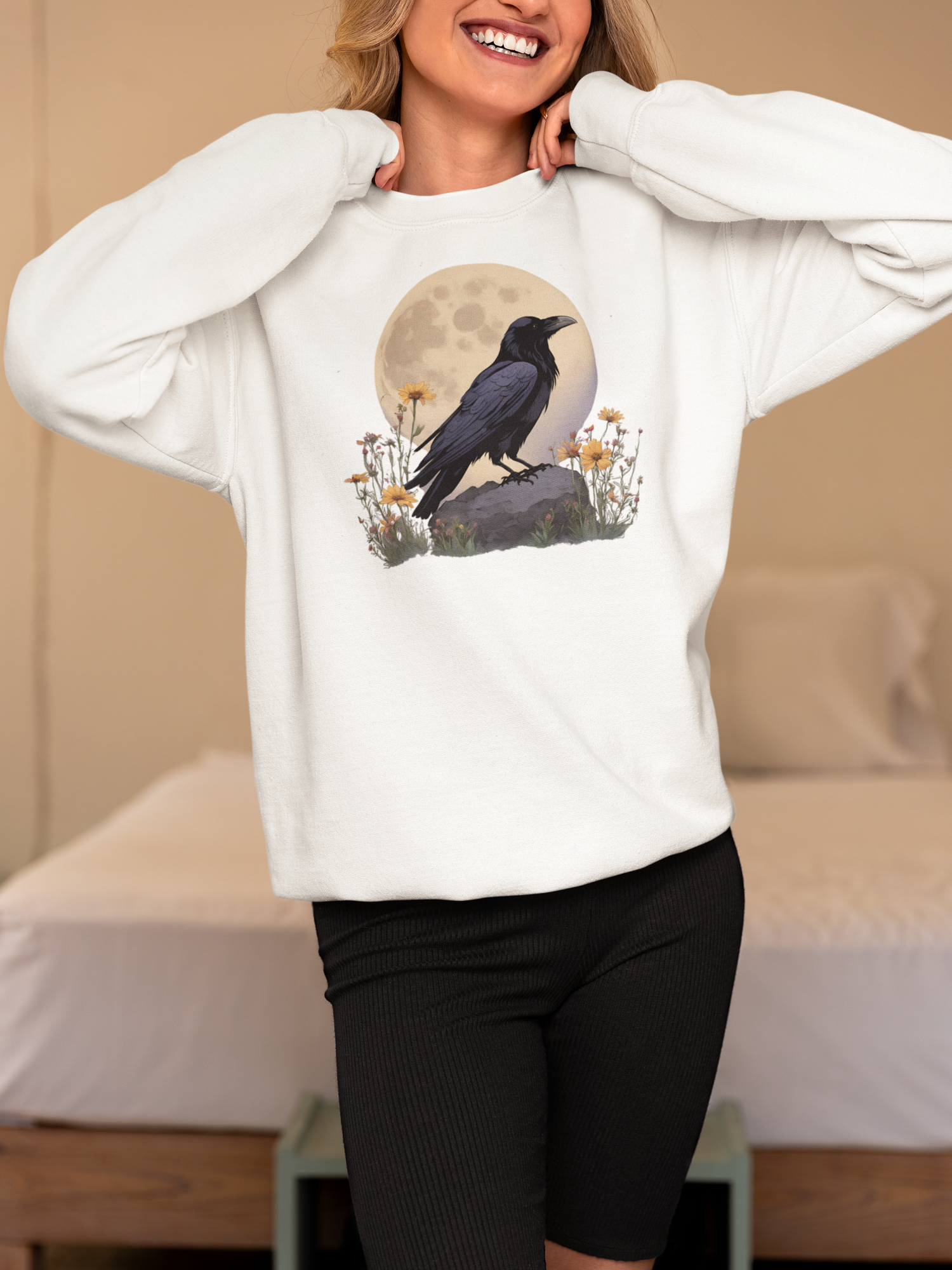 Crow Rock Flowers Moon Sweatshirt